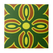 Groen en geel Spaans Tegel ontwerp Tegeltje (Voorkant)