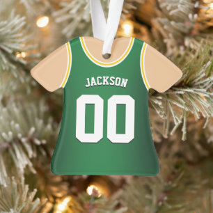 Groen en geel teamkleuren basketbal tanktop ornament