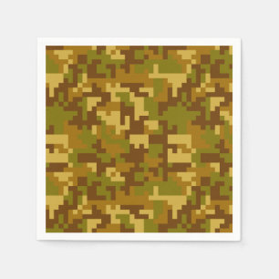 Groen en Geel Woestijn Leger Camo patroon Servetten