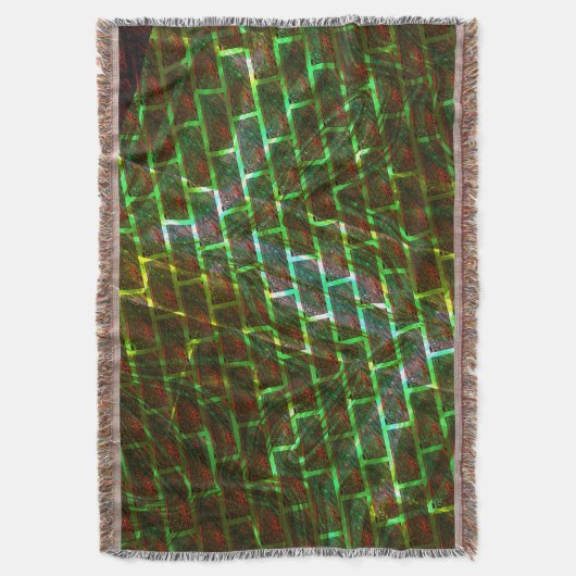 Groen en gekleurd, krassen en wandeffect deken (Voorkant Verticaal)