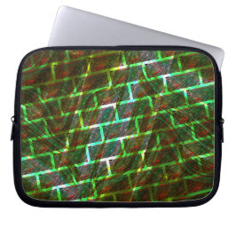 Groen en gekleurd, krassen en wandeffect laptop sleeve