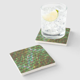 Groen en gekleurd, krassen en wandeffect stenen onderzetter