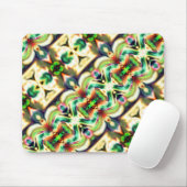 Groen en gekleurd rapport met ruw glas muismat (Met muis)