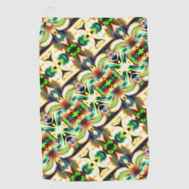 Groen en gekleurd rapport met ruwe glasstijl golfhanddoek