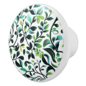Groen en gele bladeren patroon keramische knop (Rechts)