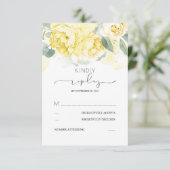 Groen en Gele Bloemen Bruiloft RSVP (Staand voorkant)