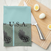 Groen en gemaakt in de Verenigde Staten Theedoek (Quarter Fold)