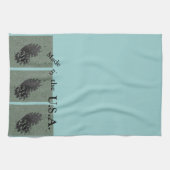 Groen en gemaakt in de Verenigde Staten Theedoek (Horizontaal)