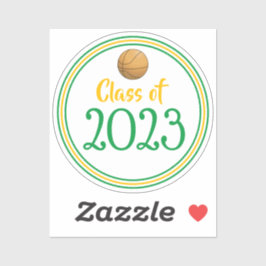 Groen en Gold Basketball-Afstuderen Sticker