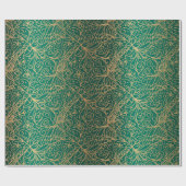 Groen en Gold decoratief patroon Cadeaupapier (Vlak)