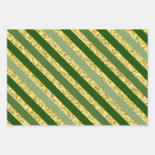 GROEN EN GOLD GLITTER KIJKEN IRISH SHAMROCKS INPAKPAPIER VEL (Voorkant 3)