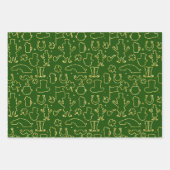 GROEN EN GOLD GLITTER KIJKEN IRISH SHAMROCKS INPAKPAPIER VEL (Voorkant 2)