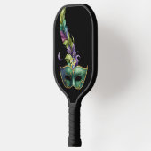 GROEN EN GOLD MARDI GRAS MASK & LEAVES PICKLEBALL PADDLE (Links)