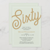 Groen en Gold Script 60th Birthday Kaart (Voorkant / Achterkant)