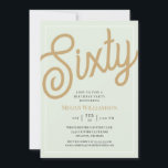 Groen en Gold Script 60th Birthday Kaart<br><div class="desc">Chic Elegant Green en Gold Script 60th Birthday Uitnodiging Uw gasten zullen weten dat dit een speciale partij zal zijn door alleen maar naar deze uitnodiging te kijken!</div>