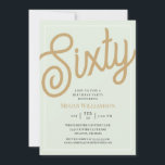 Groen en Gold Script 60th Birthday Kaart<br><div class="desc">Chic Elegant Green en Gold Script 60th Birthday Uitnodiging Uw gasten zullen weten dat dit een speciale partij zal zijn door alleen maar naar deze uitnodiging te kijken!</div>