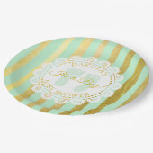 Groen en Gold Striped Bord voor persoonlijk schoei (Gekanteld)