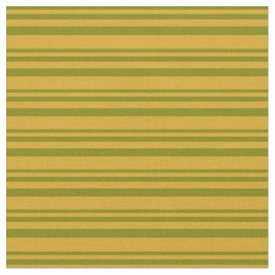 Groen en Goldenrod Lined Pattern Stof