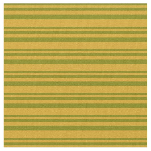 Groen en Goldenrod Lined Pattern Stof (Close Up)