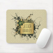 Groen en Golf Floral Spray op maat Muismat (Met muis)