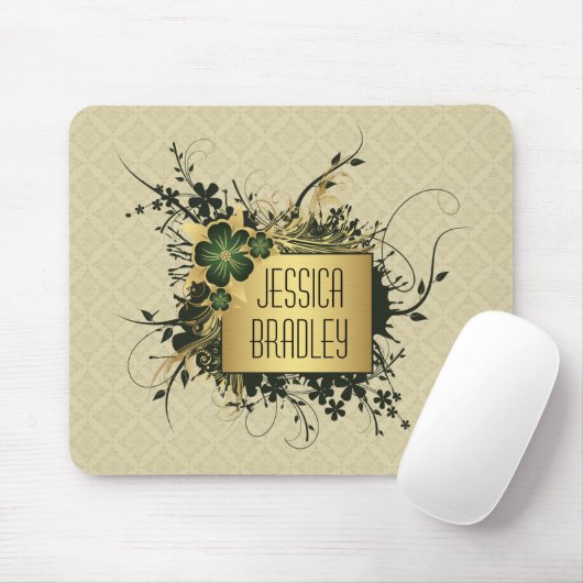 Groen en Golf Floral Spray op maat Muismat (Met muis)