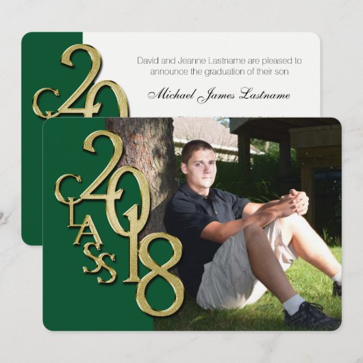 Groen en Goud 2018 Afstuderen Kaart (Voorkant / Achterkant)