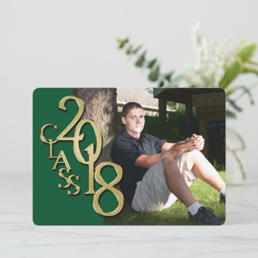 Groen en Goud 2018 Afstuderen Kaart (Staand voorkant)