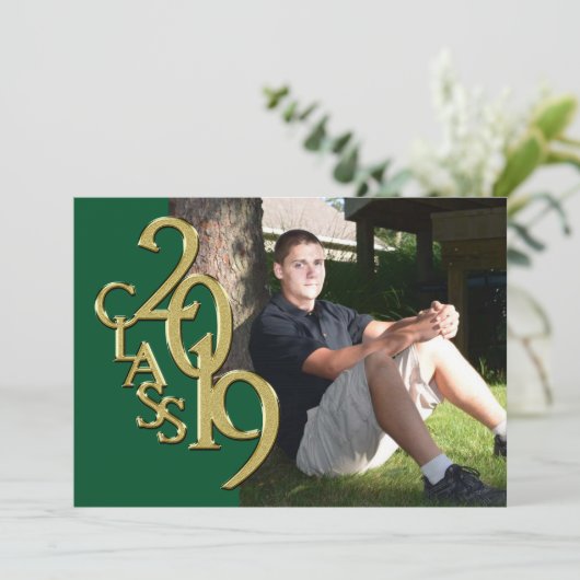 Groen en Goud 2019 Afstuderen Kaart (Staand voorkant)