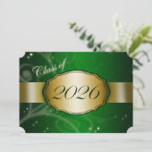 Groen en Goud 2026 Afstuderen Kaart (Staand voorkant)