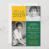 Groen en Goud 2 Foto Afstuderen Aankondiging (Voorkant)