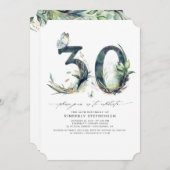 Groen en Goud 30e verjaardag Uitnodiging (Voorkant / Achterkant)