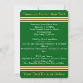 Groen en Goud 50 Jaar Klasse Reünie Uitnodigingen (Achterkant)