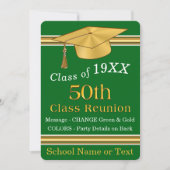 Groen en Goud 50 Jaar Klasse Reünie Uitnodigingen (Voorkant)