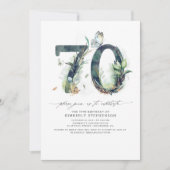 Groen en Goud 70e Verjaardag Uitnodiging (Voorkant)