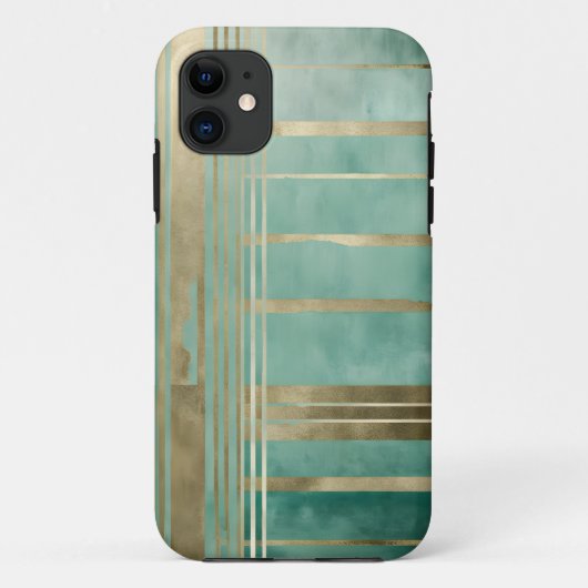 Groen en Goud Abstract #3 Case-Mate iPhone Case (Achterkant)