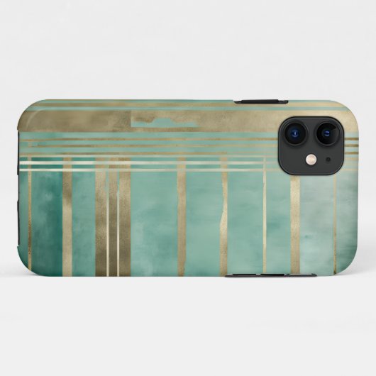 Groen en Goud Abstract #3 Case-Mate iPhone Case (Achterkant (horizontaal))