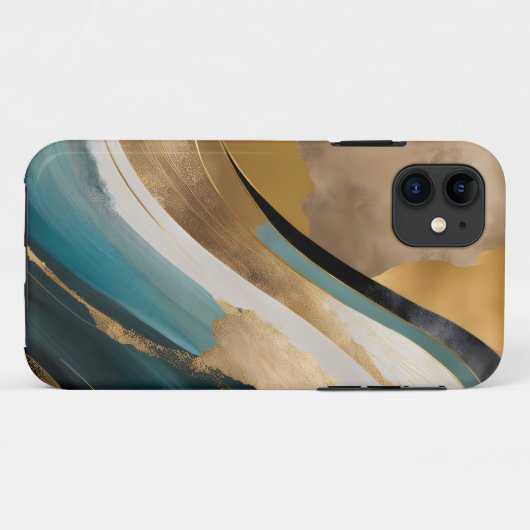 Groen en Goud Abstract #4 Case-Mate iPhone Case (Achterkant (horizontaal))