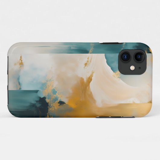 Groen en Goud Abstract #5 Case-Mate iPhone Case (Achterkant (horizontaal))