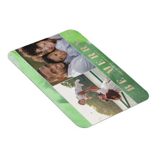 Groen en Goud Abstract Veelvoudige foto Magneet (Rechterzijde)