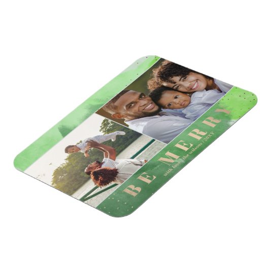 Groen en Goud Abstract Veelvoudige foto Magneet (Linkerzijde)