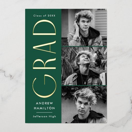 Groen en Goud Afstuderen aankondiging (Voorkant)