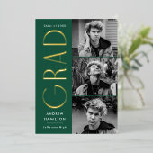 Groen en Goud Afstuderen aankondiging (Staand Voorkant)