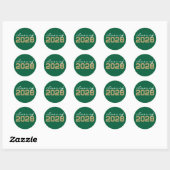 Groen en Goud Afstuderen Classic Ronde Stickers (Vel)