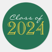 Groen en Goud Afstuderen Envelop Seal Stickers (Voorkant)