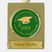 Groen en Goud Afstuderen Kerst Ornamenten Verguld Banner Ornament (Voorkant)