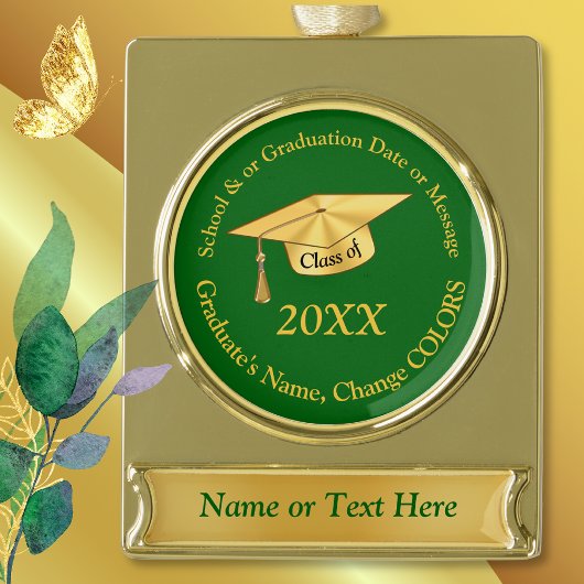 Groen en Goud Afstuderen Kerst Ornamenten Verguld Banner Ornament