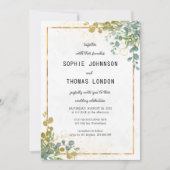 Groen en goud All In One eucalyptus waterverf Kaart (Voorkant)