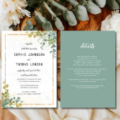 Groen en goud All In One eucalyptus waterverf Kaart