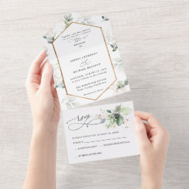 Groen en Goud Alles-in-Een All In One Uitnodiging