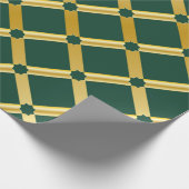 Groen en Goud Arabesk Wrapping Paper (Roll) Cadeaupapier (Hoek)